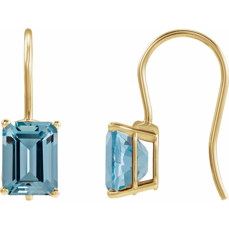 Emerald 4-Prong Drop Earrings