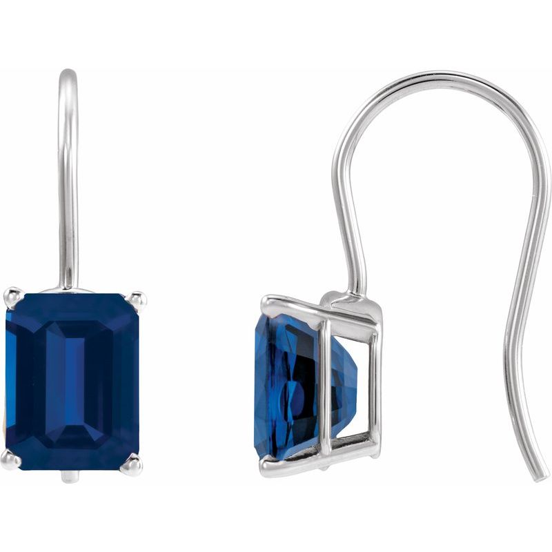 Emerald 4-Prong Drop Earrings
