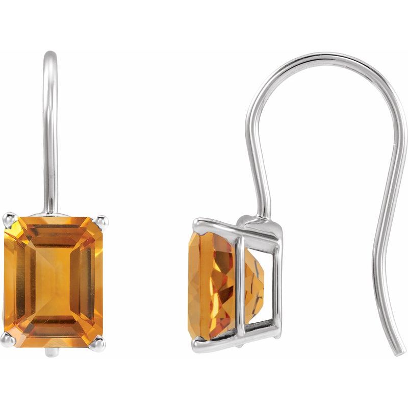 Emerald 4-Prong Drop Earrings