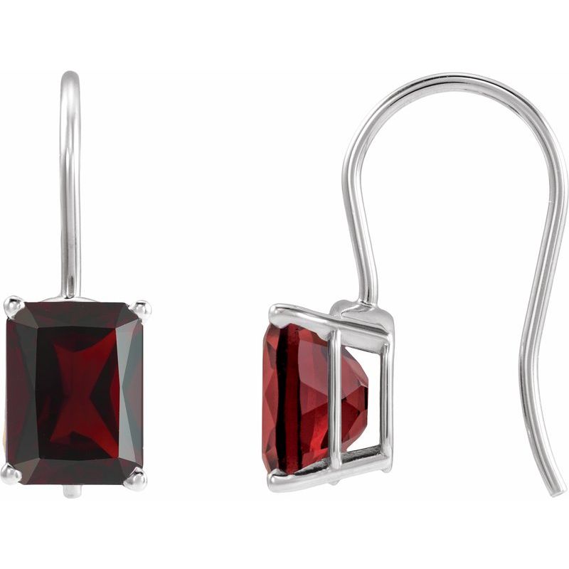 Emerald 4-Prong Drop Earrings