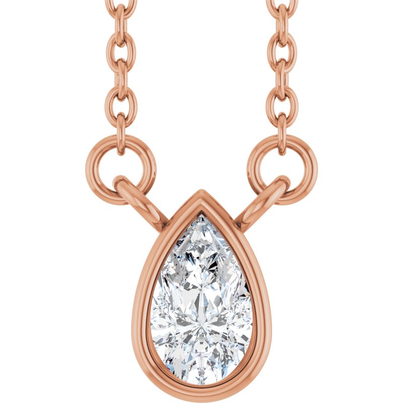 Bezel-Set Solitaire Necklace — 18″ No. 2