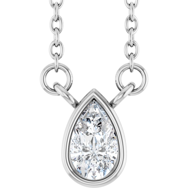 Bezel-Set Solitaire Necklace — 18″ No. 2