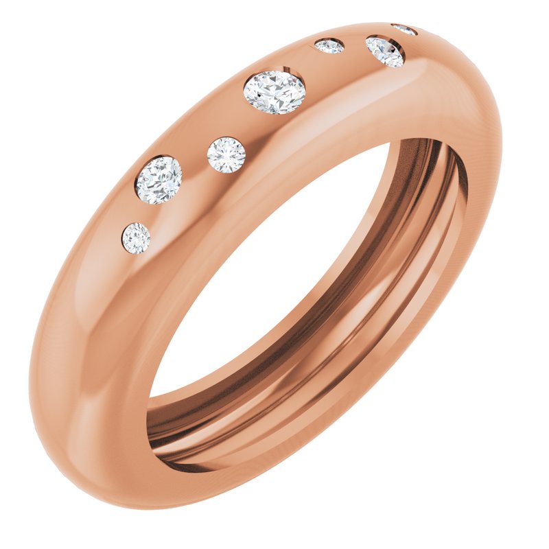 Lightweight Accented Dome Ring