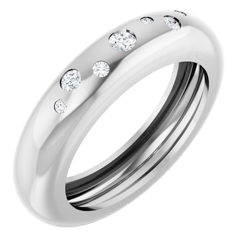 Lightweight Accented Dome Ring
