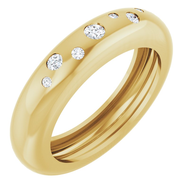 Lightweight Accented Dome Ring
