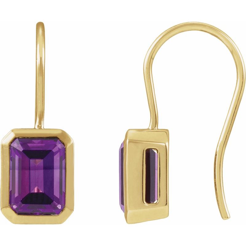 Bezel-Set Drop Earrings