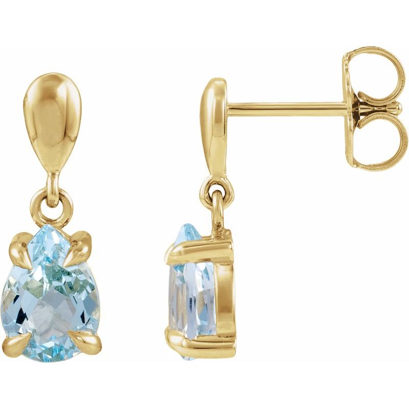 Pear 4-Prong Claw Drop Earrings