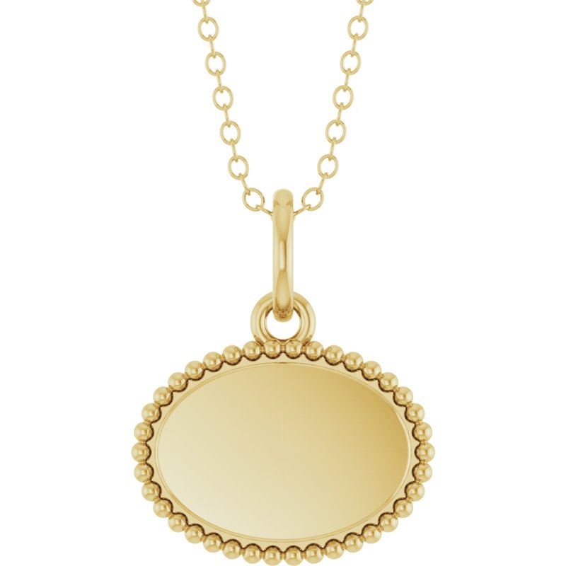 Engravable Beaded Necklace or Pendant