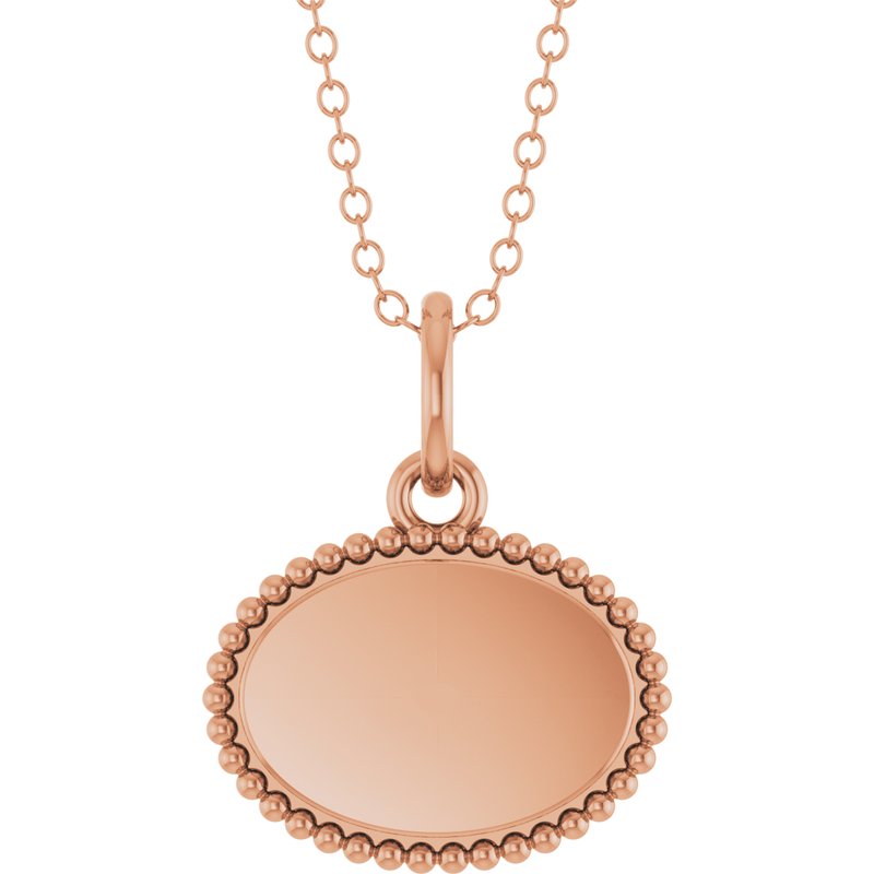 Engravable Beaded Necklace or Pendant