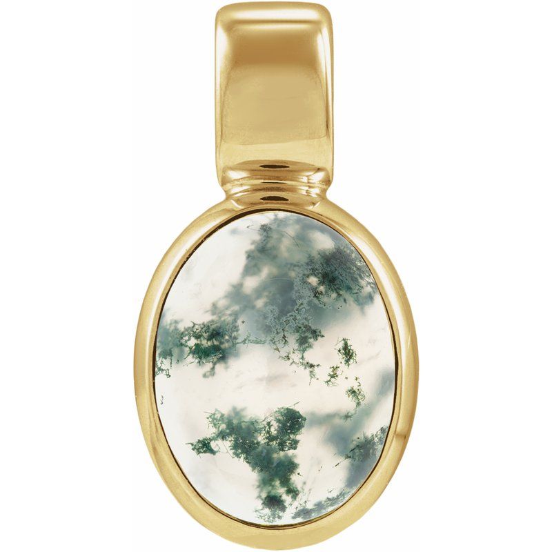 Bezel-Set Cabochon Pendant — Natural