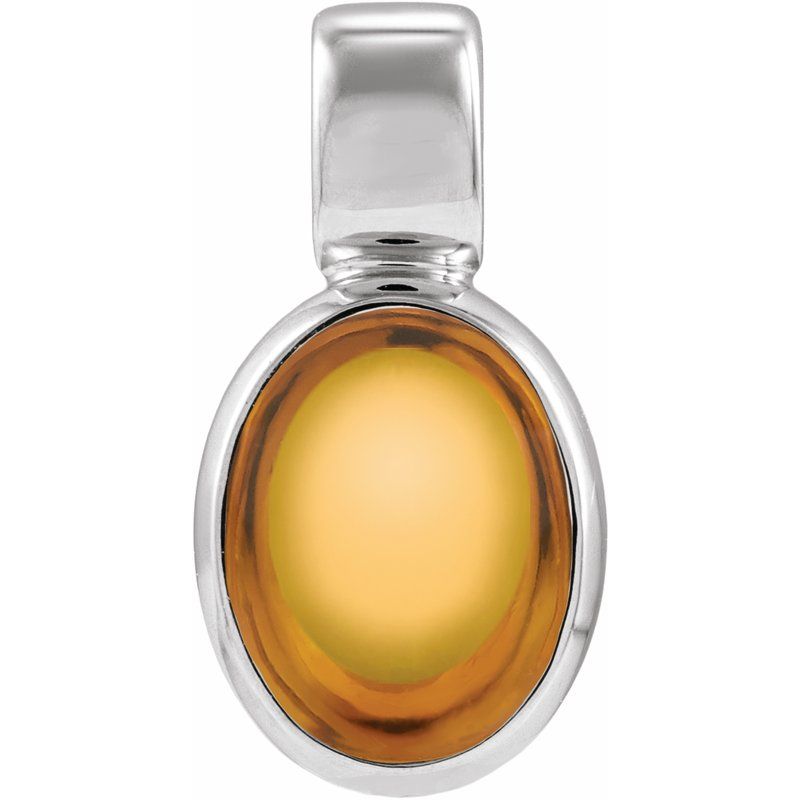 Bezel-Set Cabochon Pendant — Natural