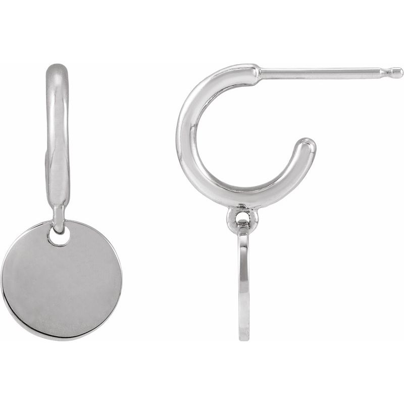 Engravable Disc Hoop Earrings