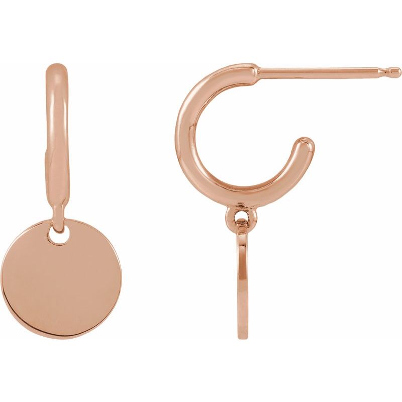 Engravable Disc Hoop Earrings