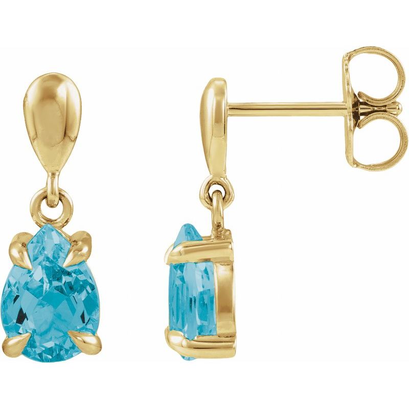 Pear 4-Prong Claw Drop Earrings