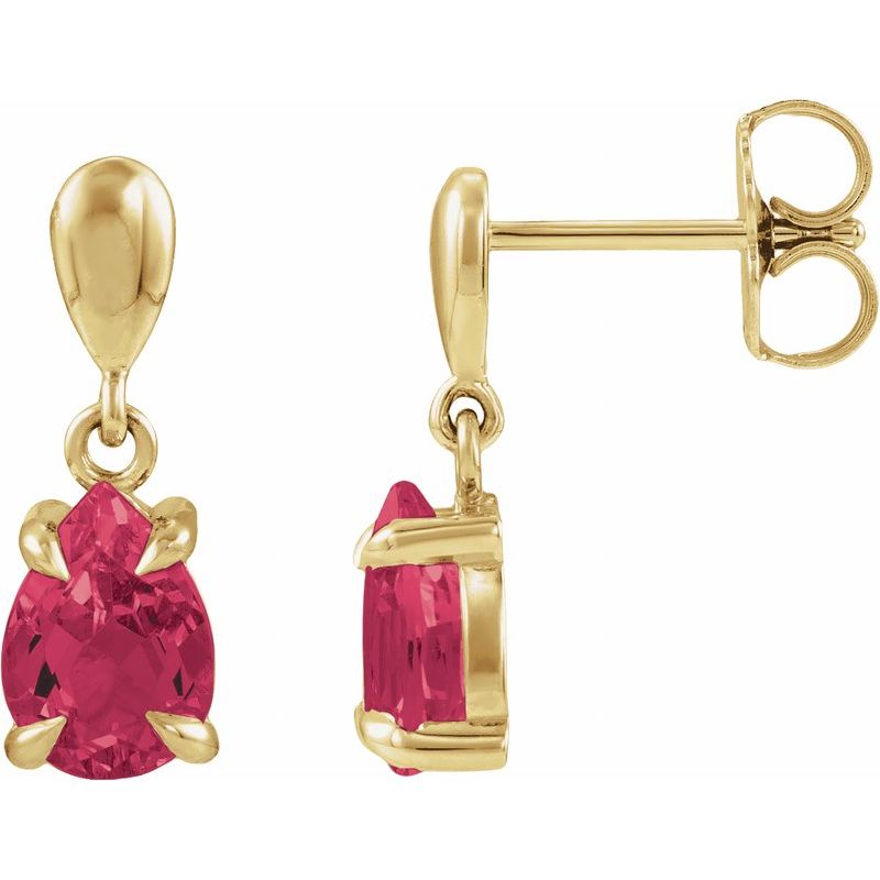 Pear 4-Prong Claw Drop Earrings