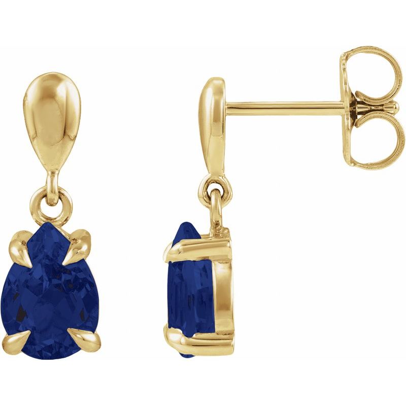 Pear 4-Prong Claw Drop Earrings