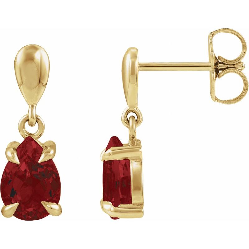 Pear 4-Prong Claw Drop Earrings
