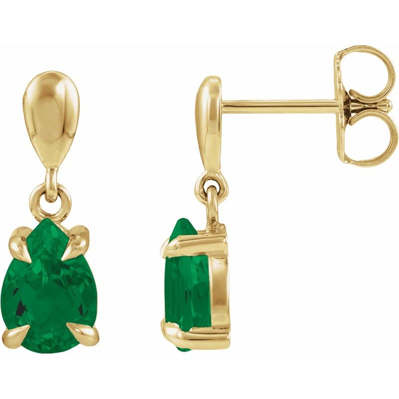 Pear 4-Prong Claw Drop Earrings