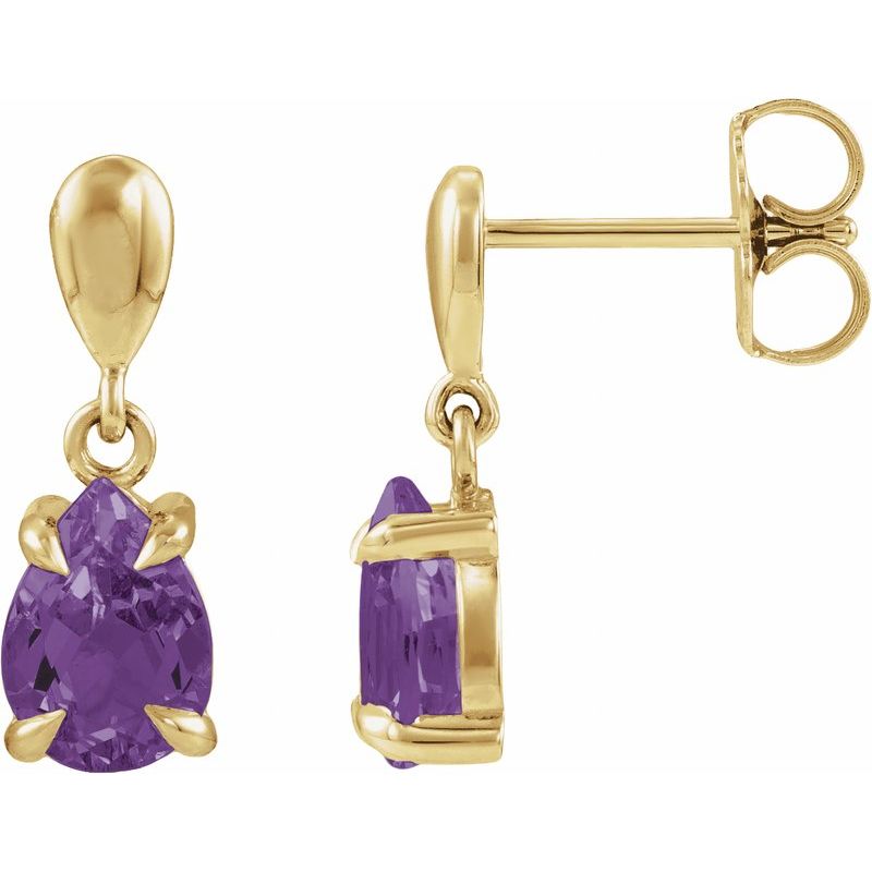 Pear 4-Prong Claw Drop Earrings