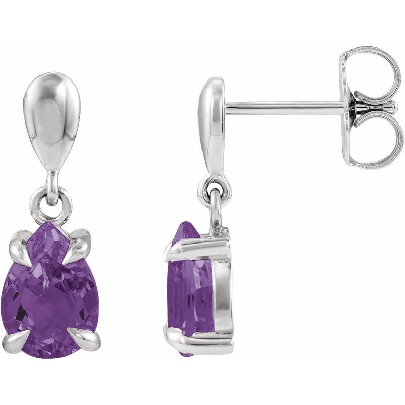 Pear 4-Prong Claw Drop Earrings