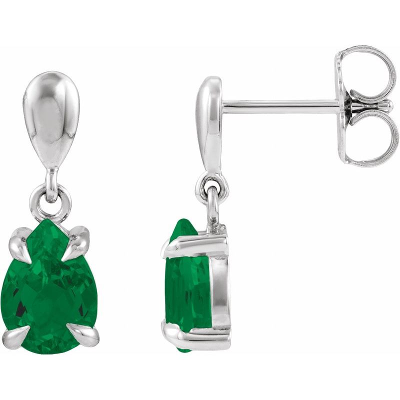 Pear 4-Prong Claw Drop Earrings