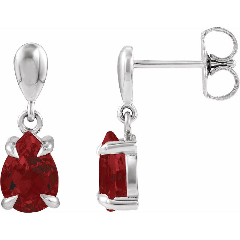 Pear 4-Prong Claw Drop Earrings
