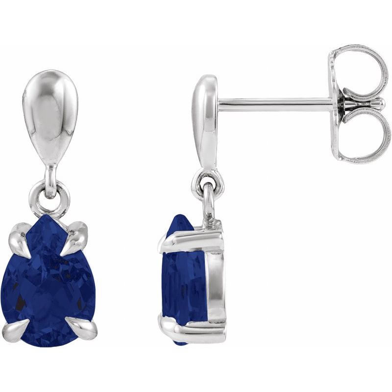 Pear 4-Prong Claw Drop Earrings