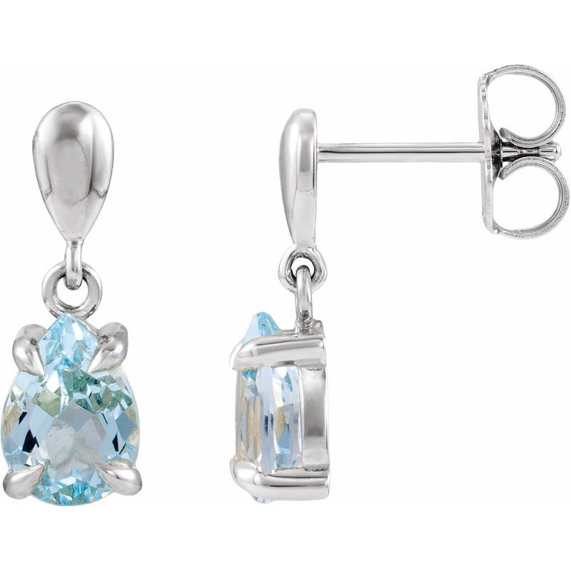 Pear 4-Prong Claw Drop Earrings
