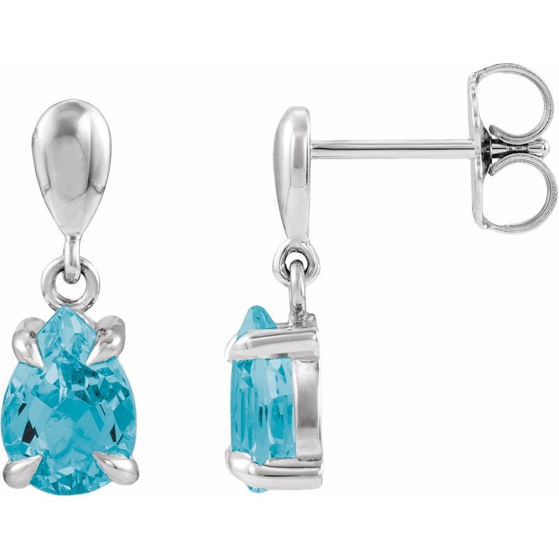 Pear 4-Prong Claw Drop Earrings