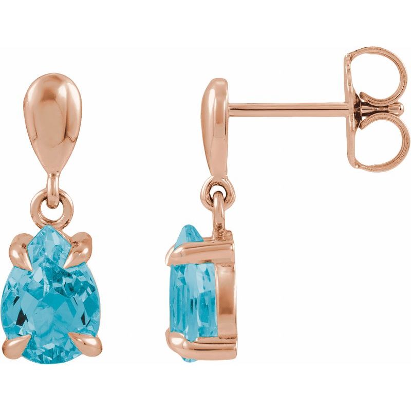 Pear 4-Prong Claw Drop Earrings