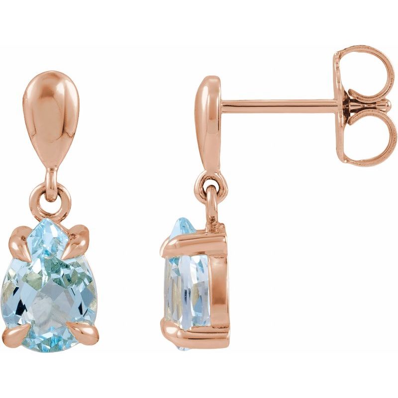 Pear 4-Prong Claw Drop Earrings