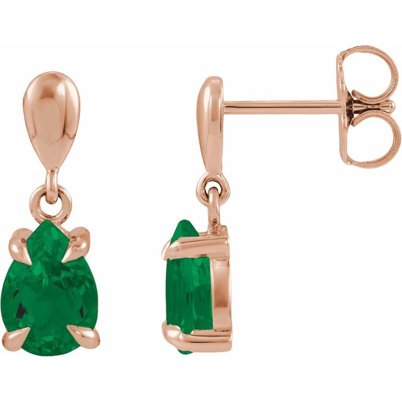 Pear 4-Prong Claw Drop Earrings