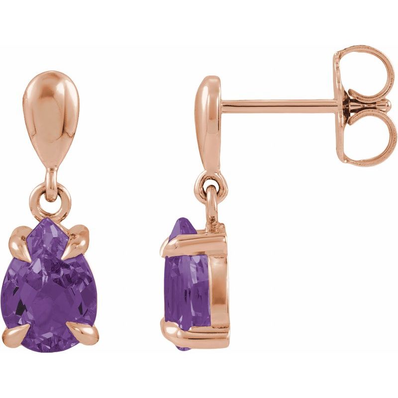 Pear 4-Prong Claw Drop Earrings
