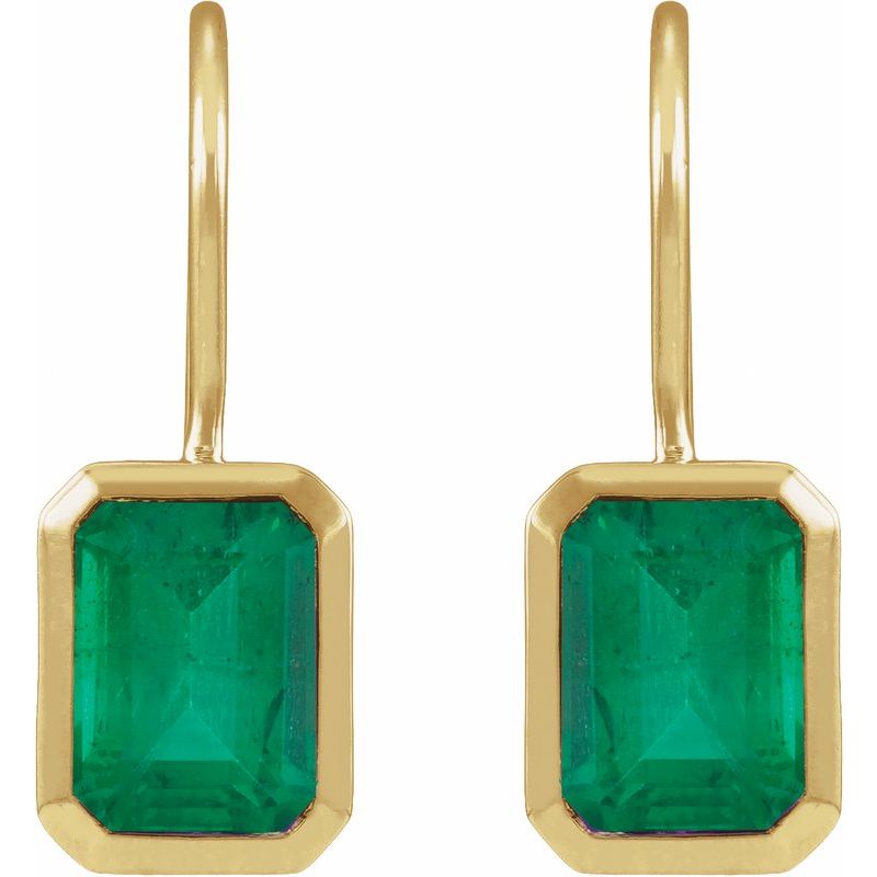 Bezel-Set Drop Earrings