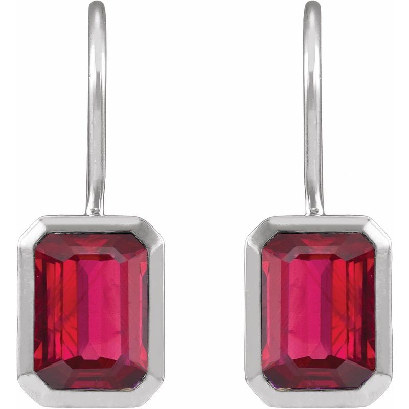 Bezel-Set Drop Earrings