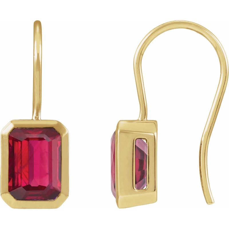 Bezel-Set Drop Earrings