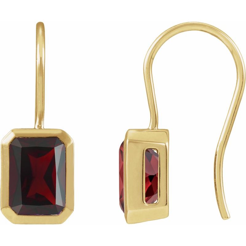 Bezel-Set Drop Earrings