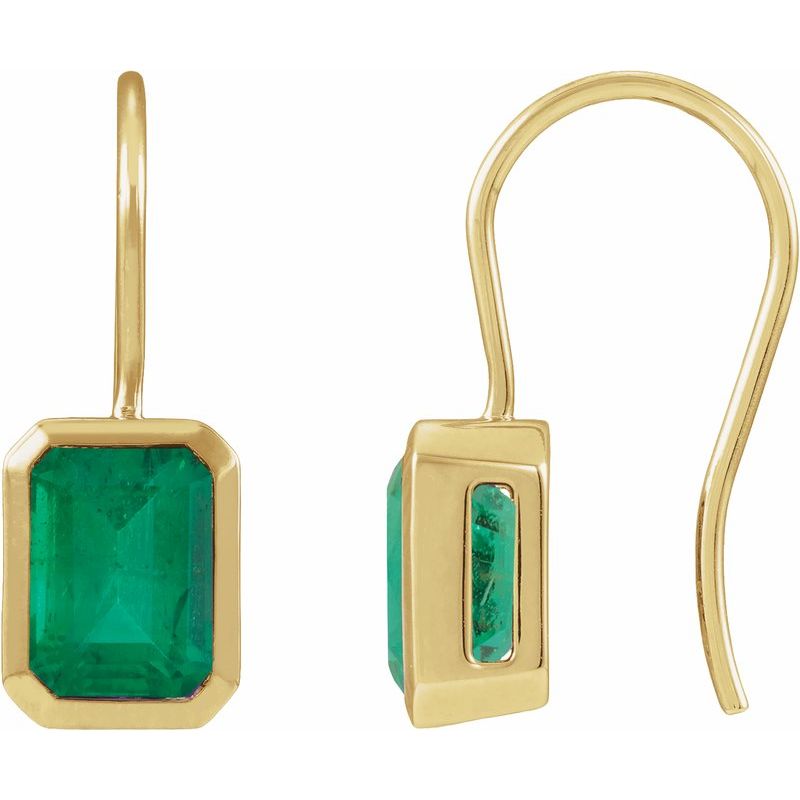 Bezel-Set Drop Earrings