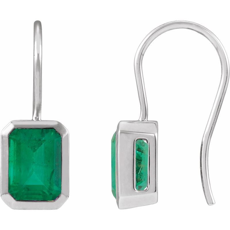 Bezel-Set Drop Earrings