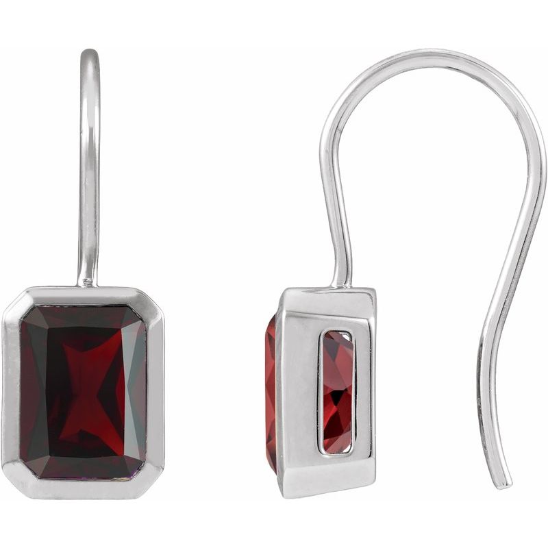 Bezel-Set Drop Earrings