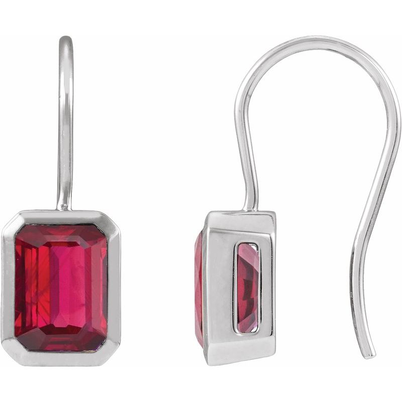 Bezel-Set Drop Earrings