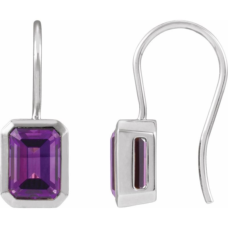 Bezel-Set Drop Earrings