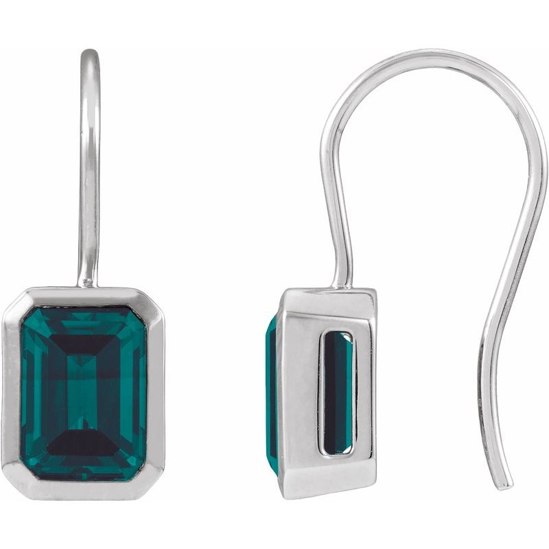Bezel-Set Drop Earrings