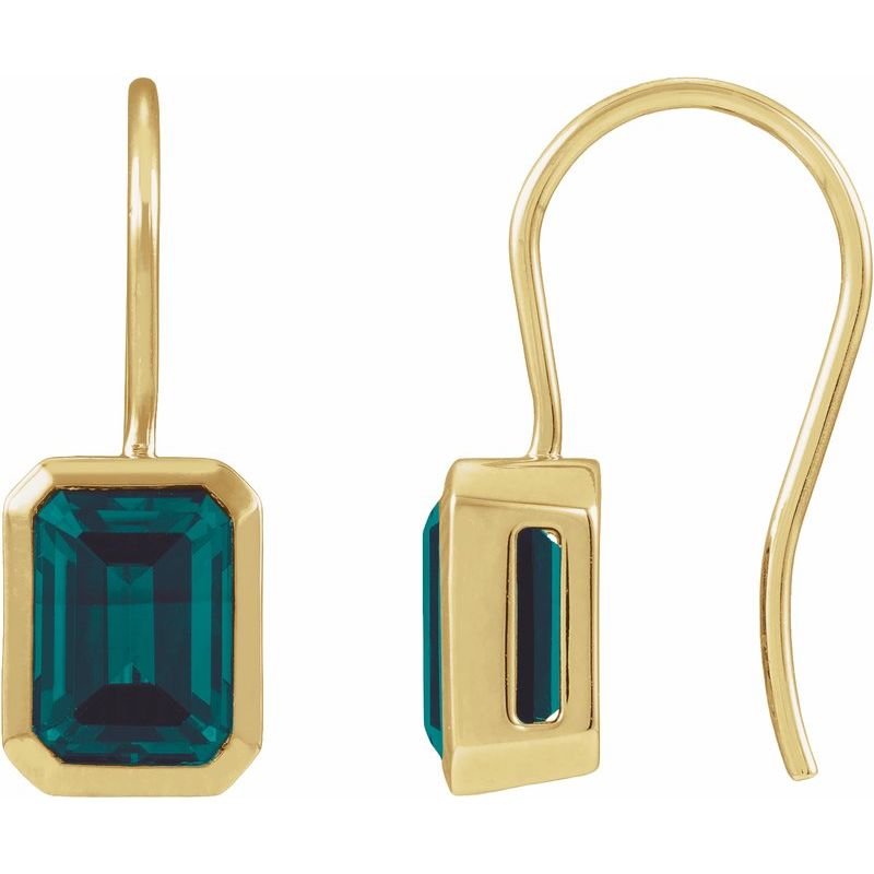 Bezel-Set Drop Earrings