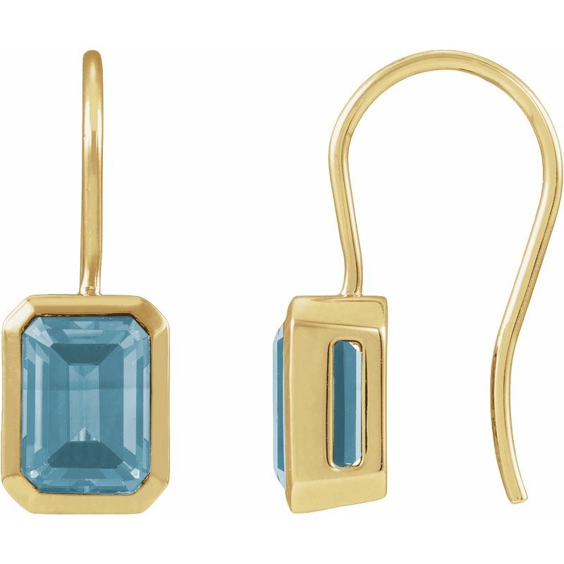 Bezel-Set Drop Earrings