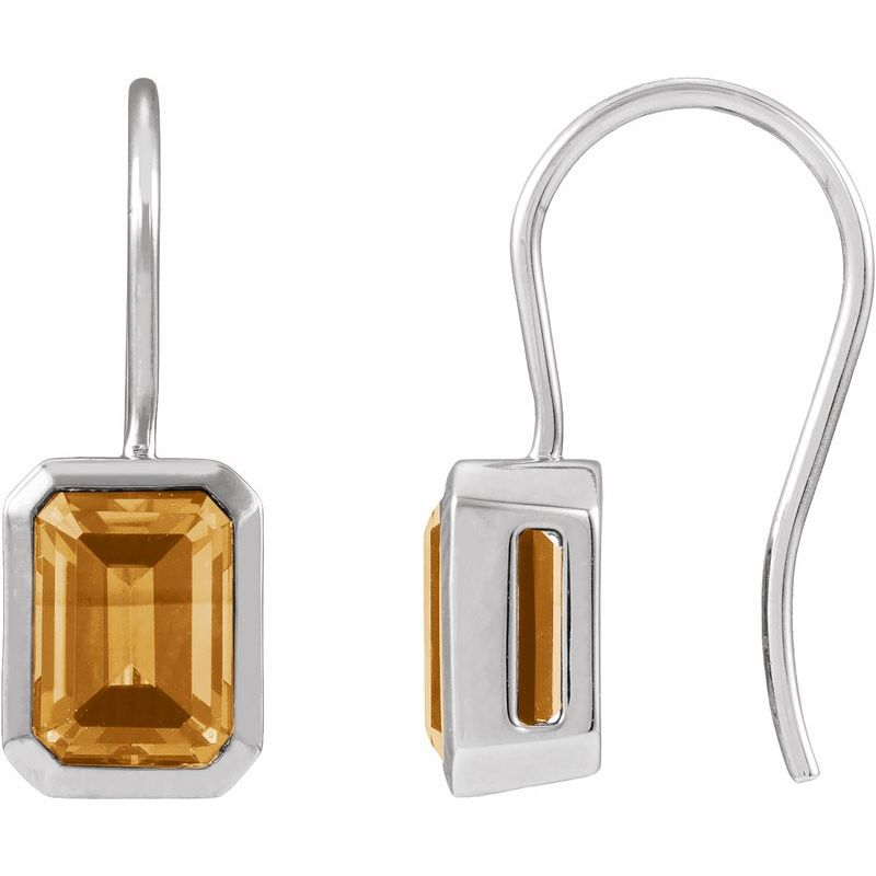 Bezel-Set Drop Earrings