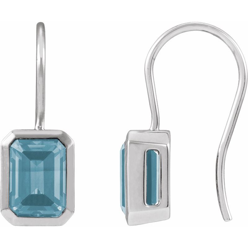 Bezel-Set Drop Earrings