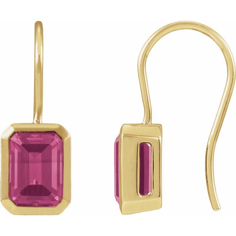 Bezel-Set Drop Earrings