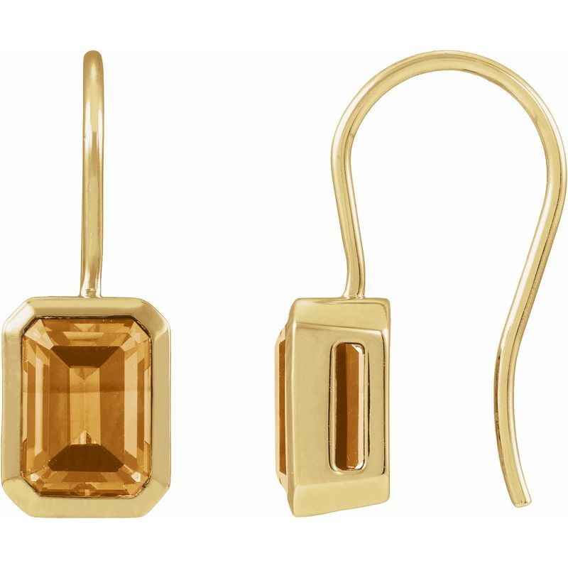 Bezel-Set Drop Earrings
