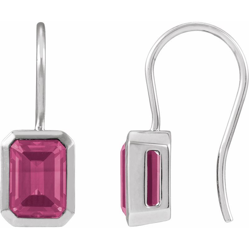 Bezel-Set Drop Earrings